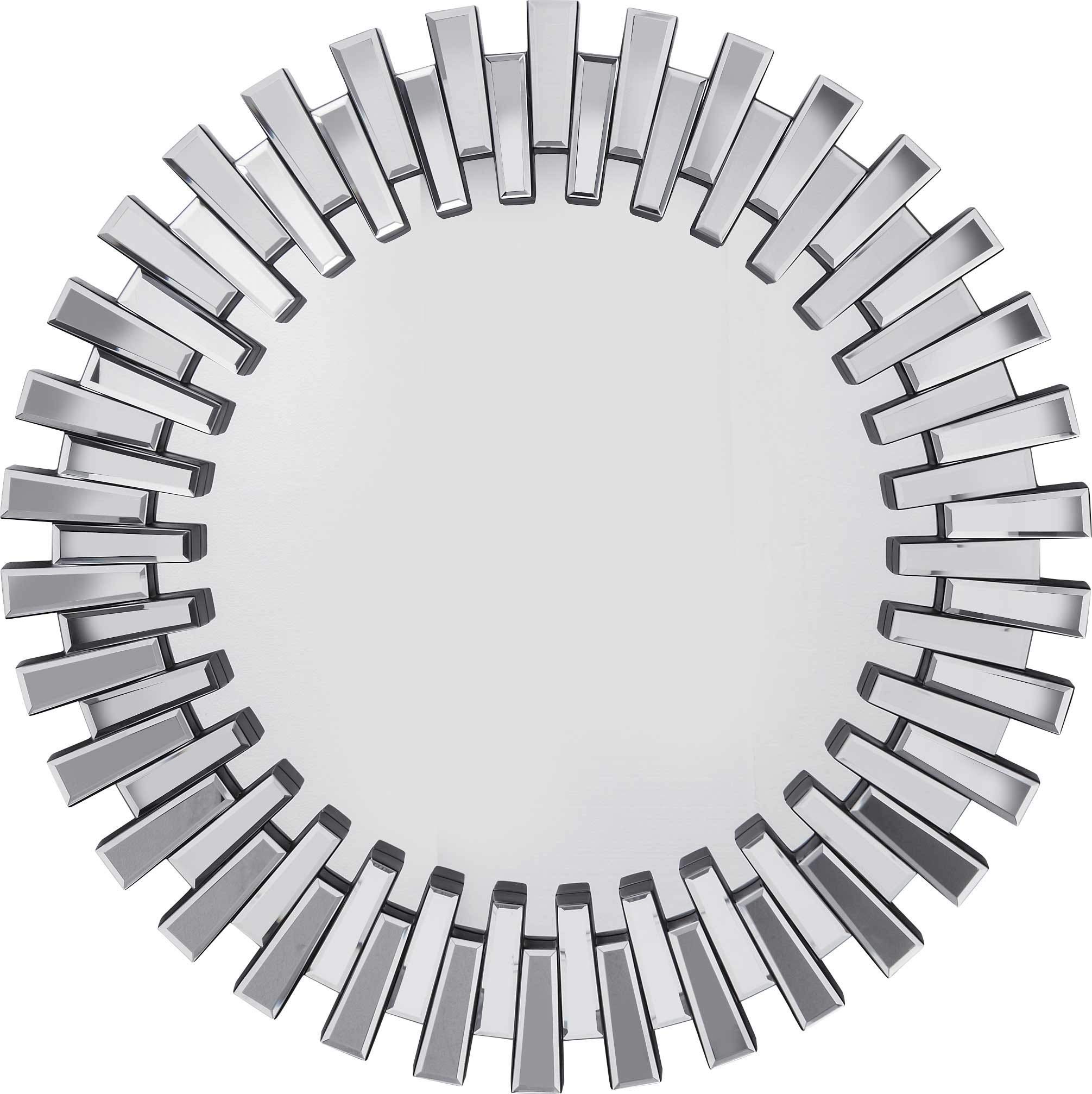 Kare Design Mirror Sprocket, Glass Mirrored, Diameter 92 cm, Hanging Mirror, Room Decor, Home Decor, Wall Decor for Living Room, Bed Room, Hallway, Silver