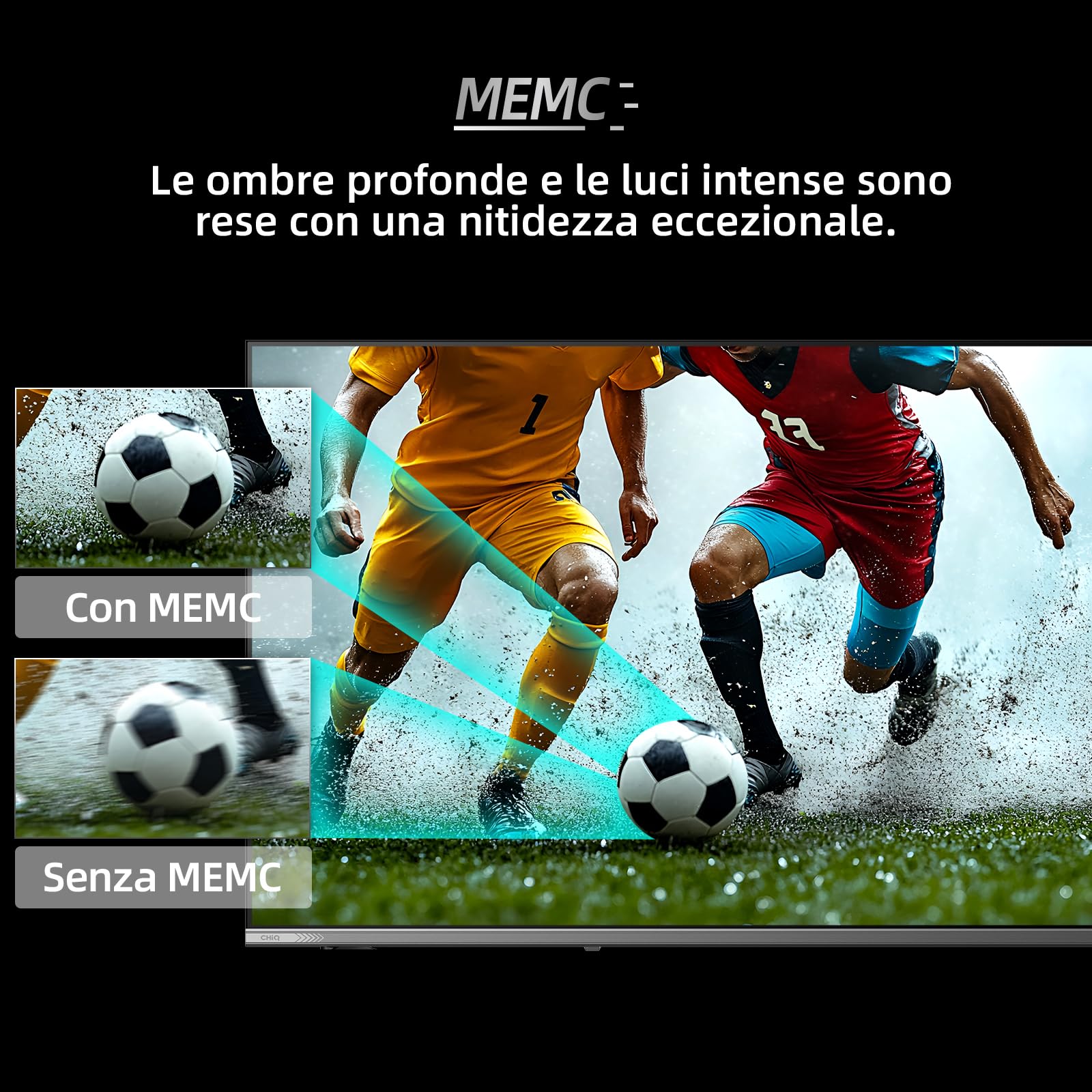 Google QLED 4K UHD CHIQ 43QA10 Smart TV 43 cale (109 cm) | HDR10, VRR i ALLM | Ultracienka metalowa konstrukcja bez ramy | Dolby Audio | Nowy model 2025