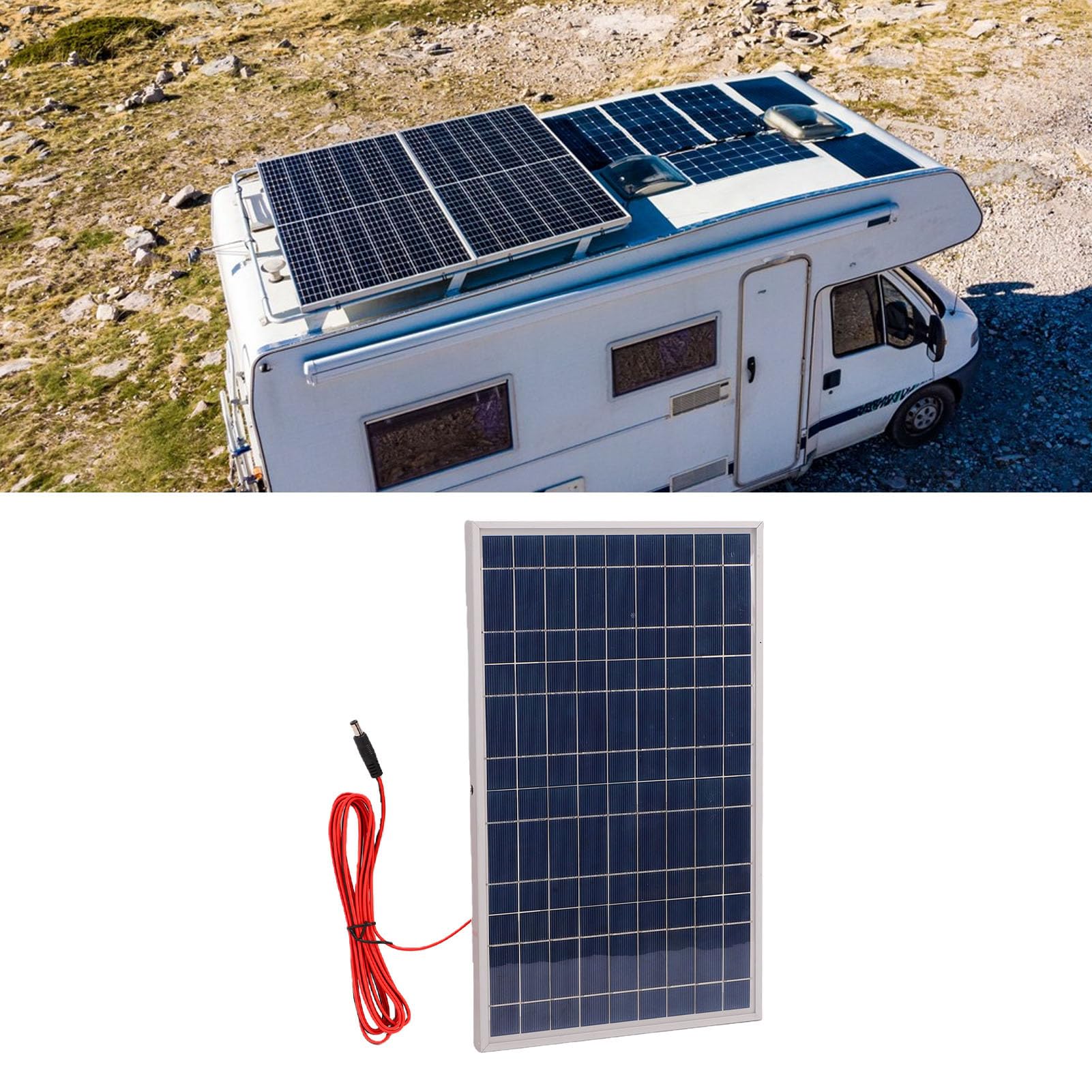 Zestaw paneli słonecznych Mavaol 2 szt. Monokrystaliczny panel słoneczny 40 W i kontroler ładowania 60 A do telefonu RV łódź Farma na dachu Home Off Grid System