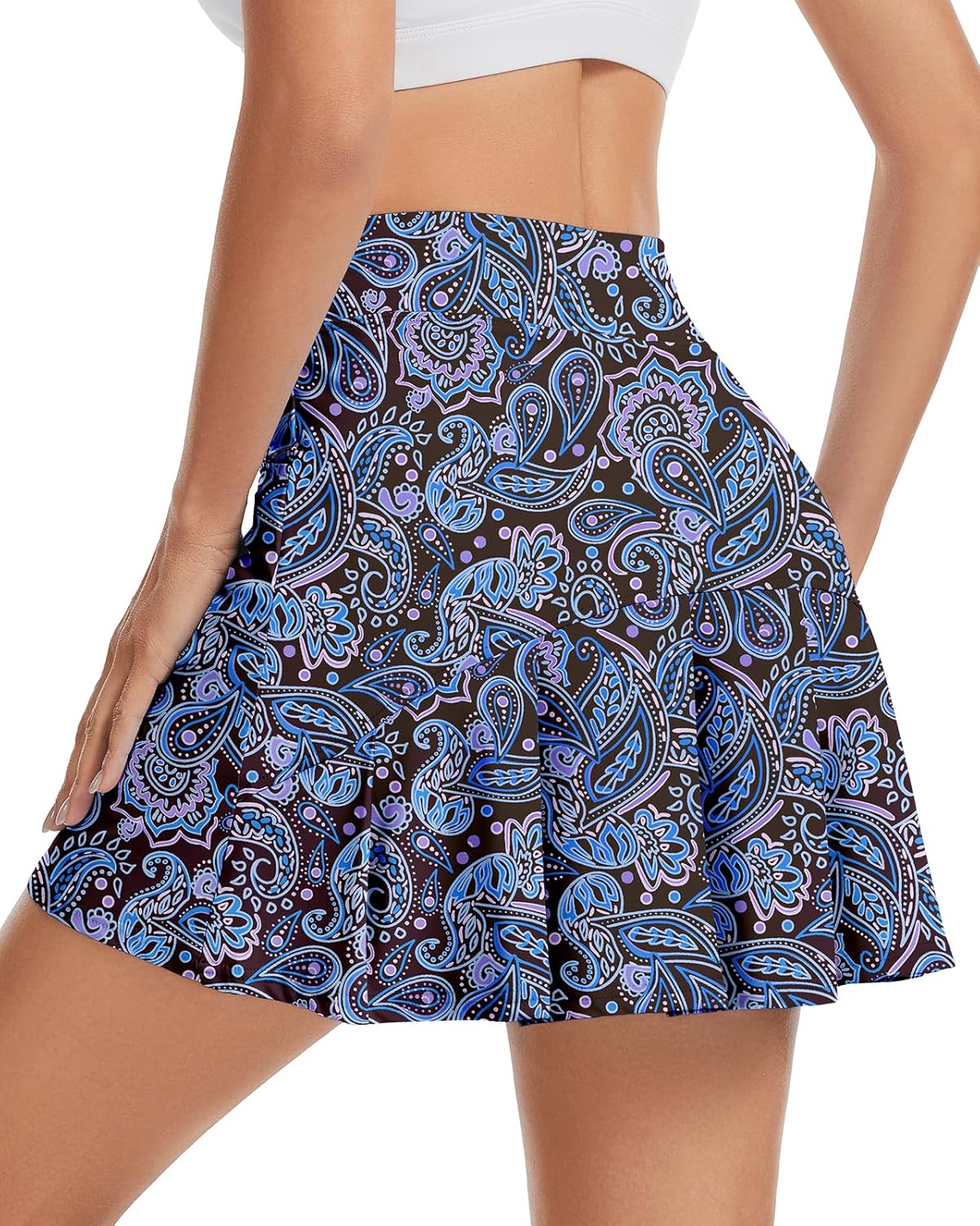 Soneven Womens Pleated Tennis Skirt Golf Skorts with Built‑in Shorts Pockets UPF 50+ Athletic Workout Pickleball