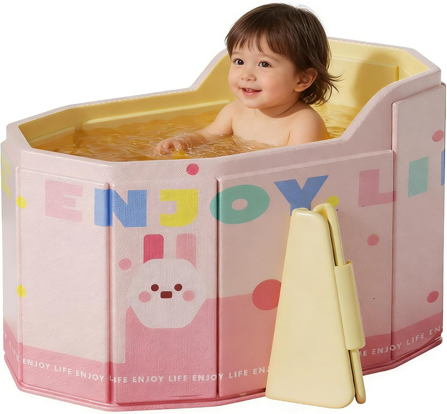 Foldable Bathtub, Foldable Collapsible tub Portable Bathtub for Bathroom Folding SPA Tub for Shower Stall, Ideal for Small Spaces - Effortless Folding Bathtubs (Pink)