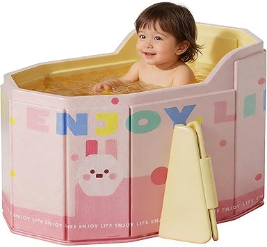 Foldable Bathtub, Foldable Collapsible tub Portable Bathtub for Bathroom Folding SPA Tub for Shower Stall, Ideal for Small Spaces - Effortless Folding Bathtubs Pink