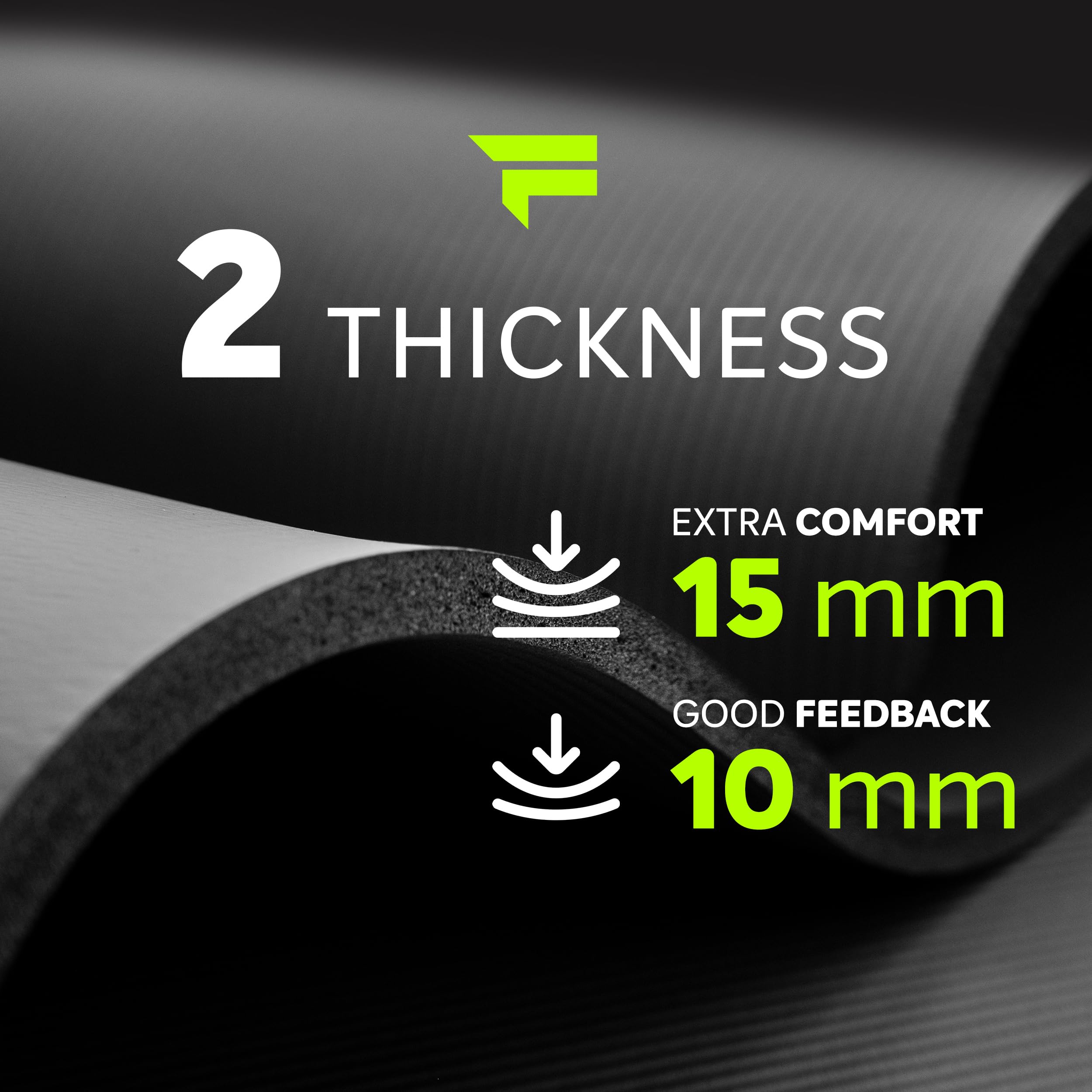 Fizyo Esterilla de Yoga Gruesa Antideslizante NBR – Colchoneta para Pilates, Gimnasio y Fitness, Caucho Sintético Resistente para Entrenamiento, Ejercicio y Relajación, 190 x 60 cm