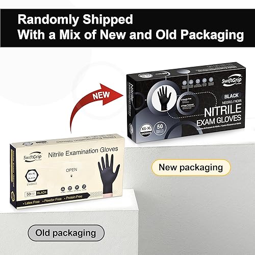 Miniatura 26 de Guantes desechables de nitrilo para examen, guantes de nitrilo negro, sin látex, para médico, cocina y esteticista, guantes de goma seguros
