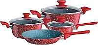 Euro Home - Conjunto de Panelas 4 peças de alumínio com antiaderente ColorStone Volcano - ALU8709-VO