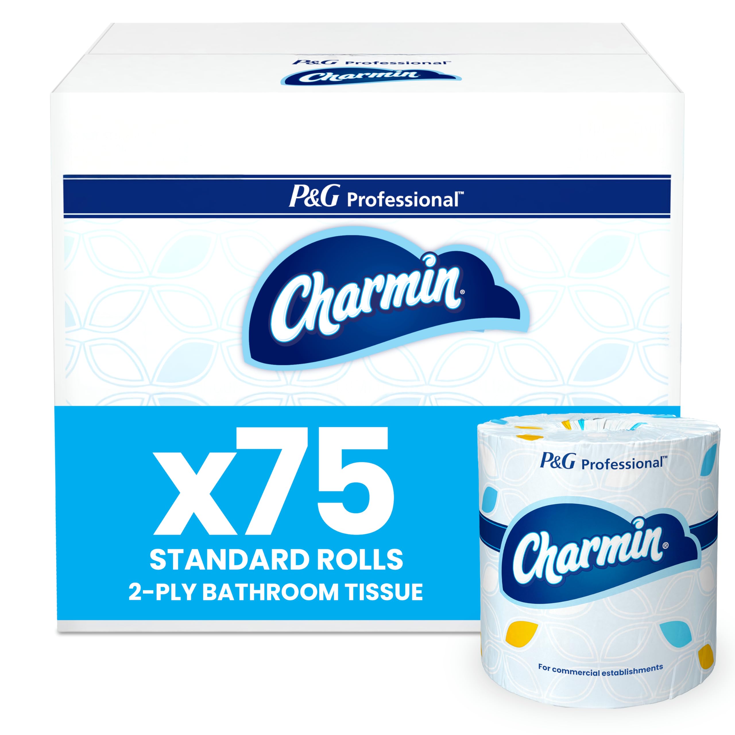 Charmin Commercial Bathroom Tissue, Septic Safe, Individually Wrapped, 2-Ply, White, 450 Sheets/roll, 75 Rolls/carton