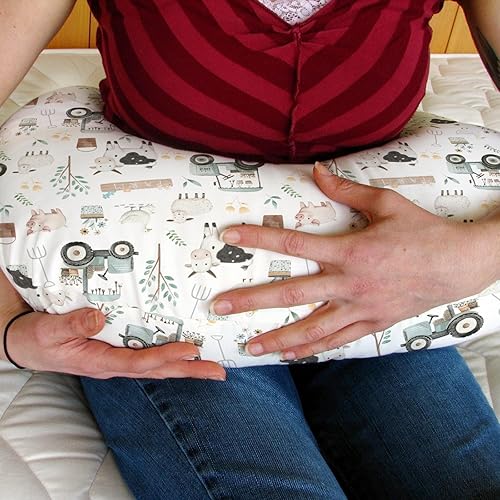 Miniatura 3 de Fundas de almohada de lactancia de animales de granja boho para niños y niñas, cordero, vaca, pollo, pato, tractor, árbol, fundas para lactancia