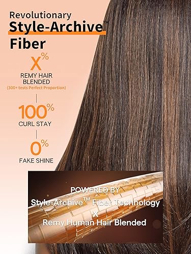 Miniatura 7 de GORGIUS Pelucas lacias negras con reflejos sin pegamento, peluca de mezcla de negro y marrón de 20 pulgadas, pelucas para poner en marcha hechas con