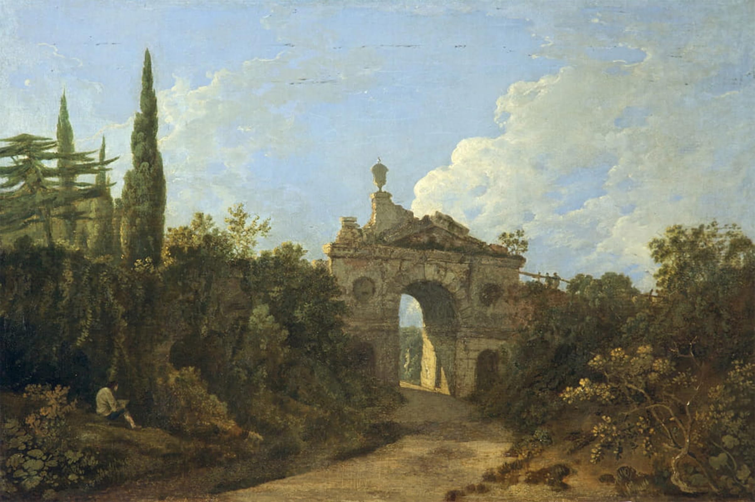 SERENDIPITP Retro Picture Poster Wall Art Pictures Painting Ruined Arch At Kew Gardens Surrey by Famous Artist Wall Art Canvas Print for Wall Decor 60x90cm