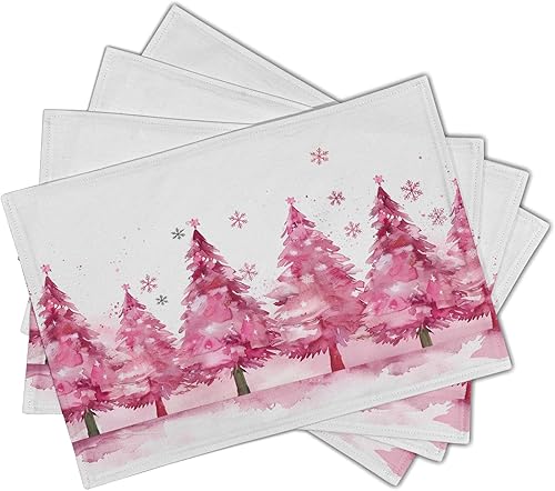 Miniatura 2 de Juego de 4 manteles individuales florales y azules morados  Juego de 4 manteles individuales de flores de color azul marino, primavera y verano,