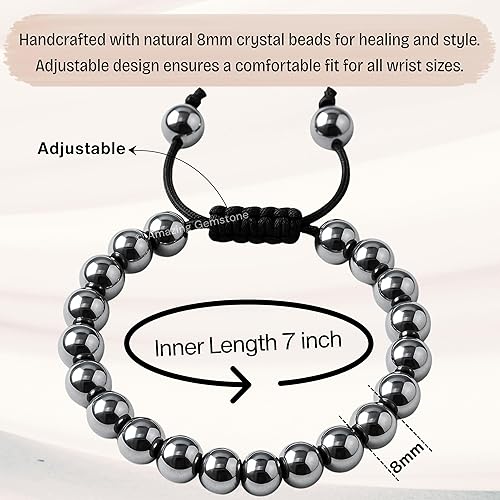 Miniatura 139 de Amazing Gemstone Crystal Bracelet for Women Men's Gifts - Protection Healing Crystal Bracelet - 8mm Gemstone Beaded Adjustable Bracelet Pulseras