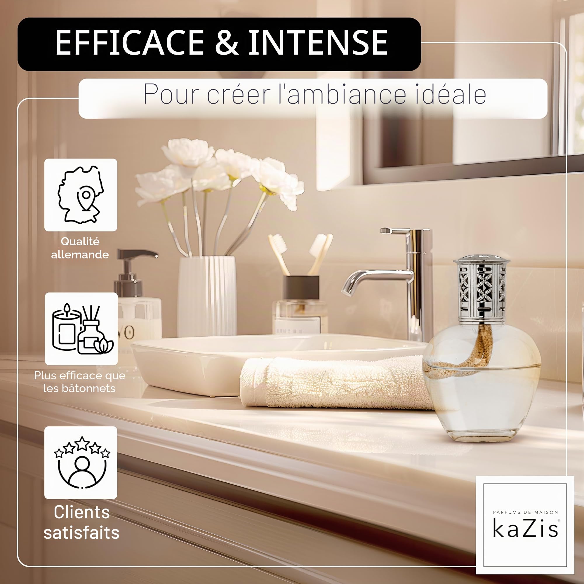 KAZIS® I Lampe catalytique Victoria I Lampe à parfum I Transparent