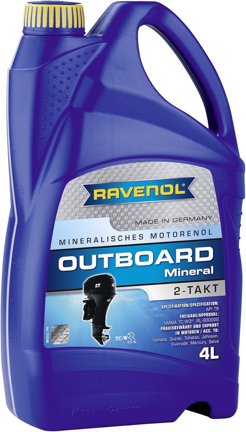 RAVENOL J1V2109-004 2-Stroke Marine Oil - Outboard Conventional Blend NMMA TC-W3 (4 Liter)