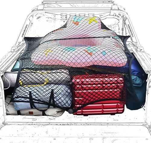 Red para Caja de Camioneta, Red de Carga Elástica de Doble Capa, Organizador de Malla Extensible para Pickup, Adecuada para Cargas Ligeras Diarias