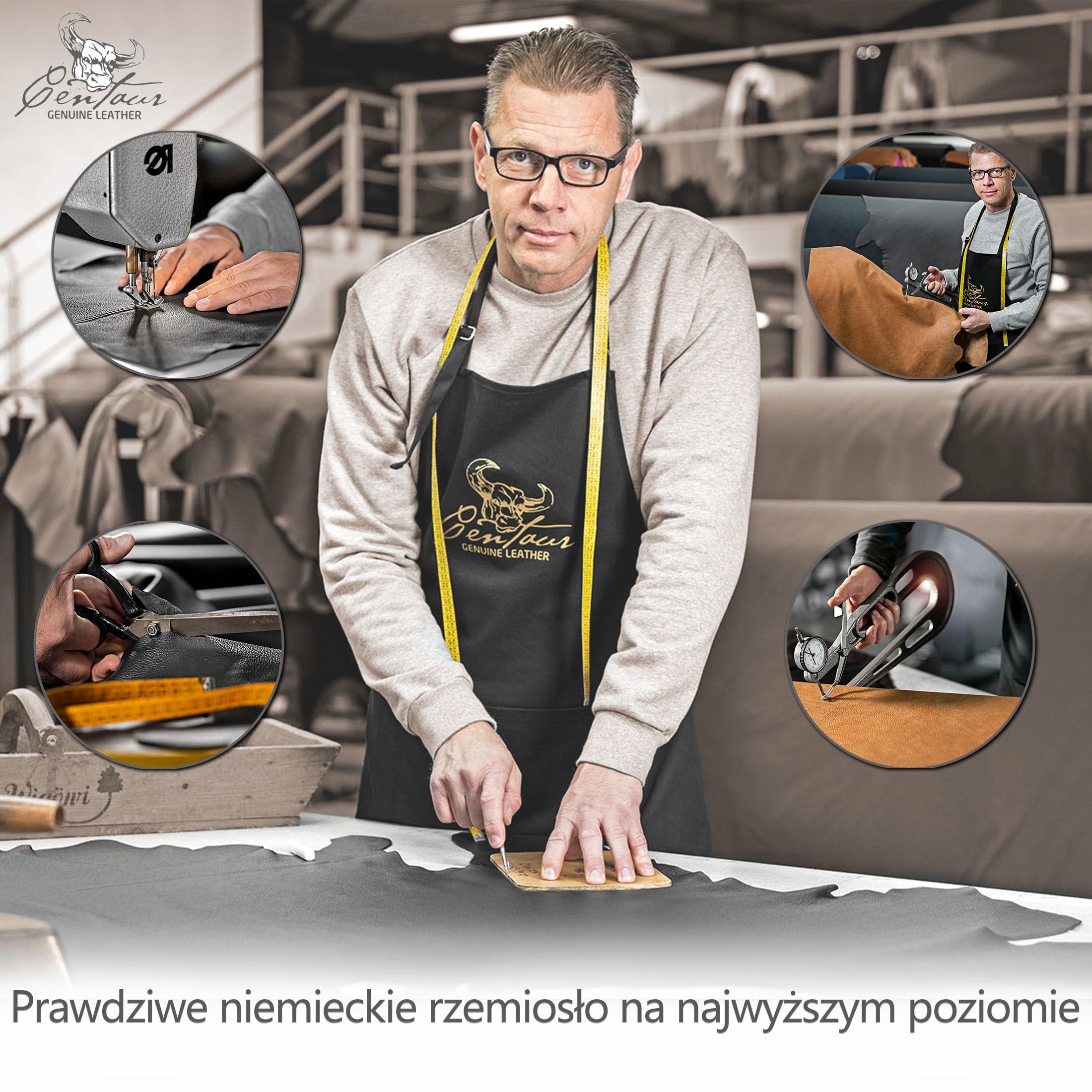 Centaur - ręcznie wykonana podkładka na biurko 55 x 80 cm - Czarny - skóra podkładka na biurko z zabezpieczeniem krawędzi pod kątem 90° - podkładka na biurko ze skóry