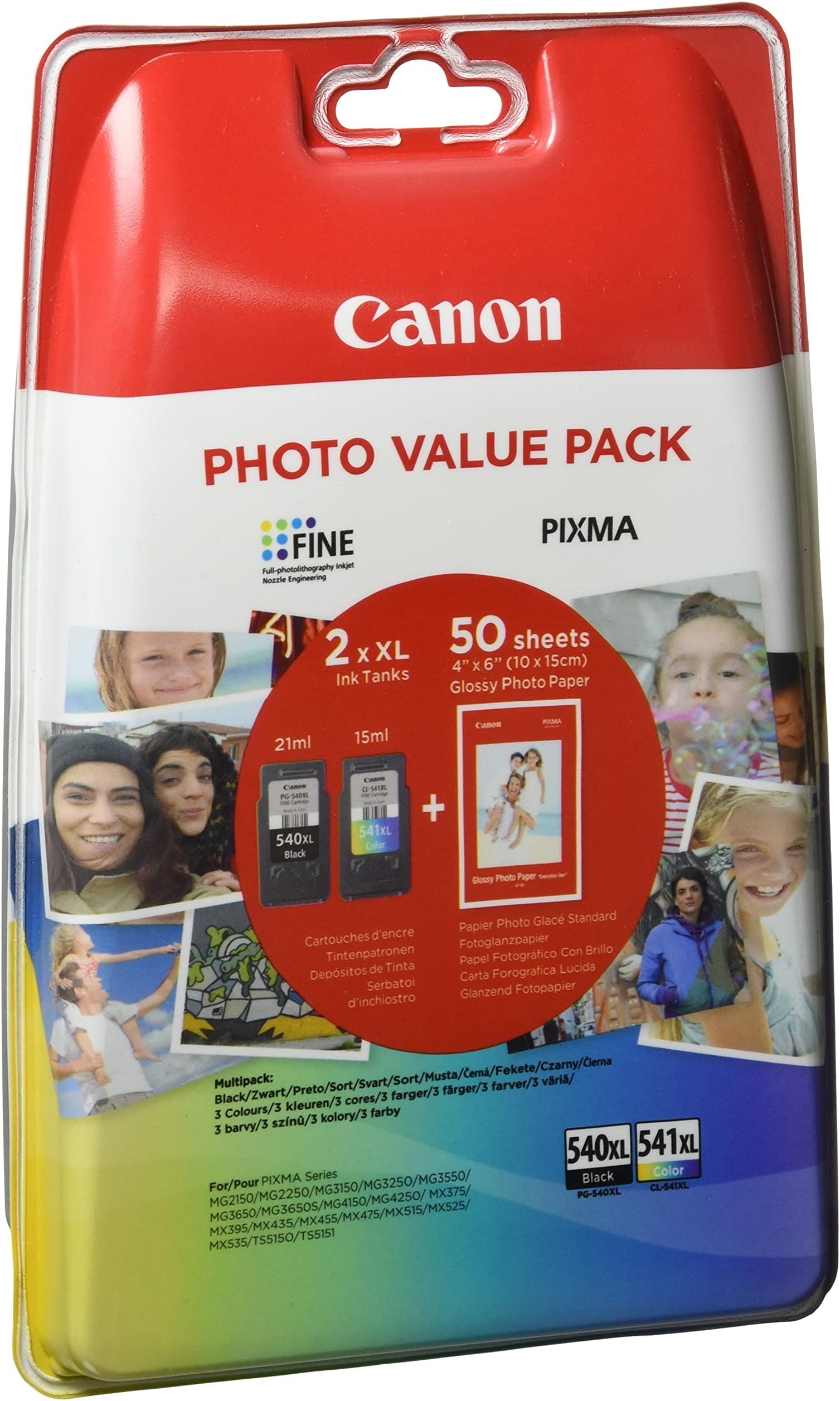 Canon Original PG-540 XL black CL-541 XL colour ink cartridges Multipack