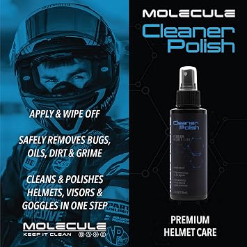 Molecule Helmet Cleaner Polish & Mud Repel Kit | Cleans, Protects & Resists Grime on Helmets, Visors, Plastics, ATVs & Off-Road Vehicle Surfaces Gloss Helmet Shine (4 oz) + Mud Repel Spray (16 oz)