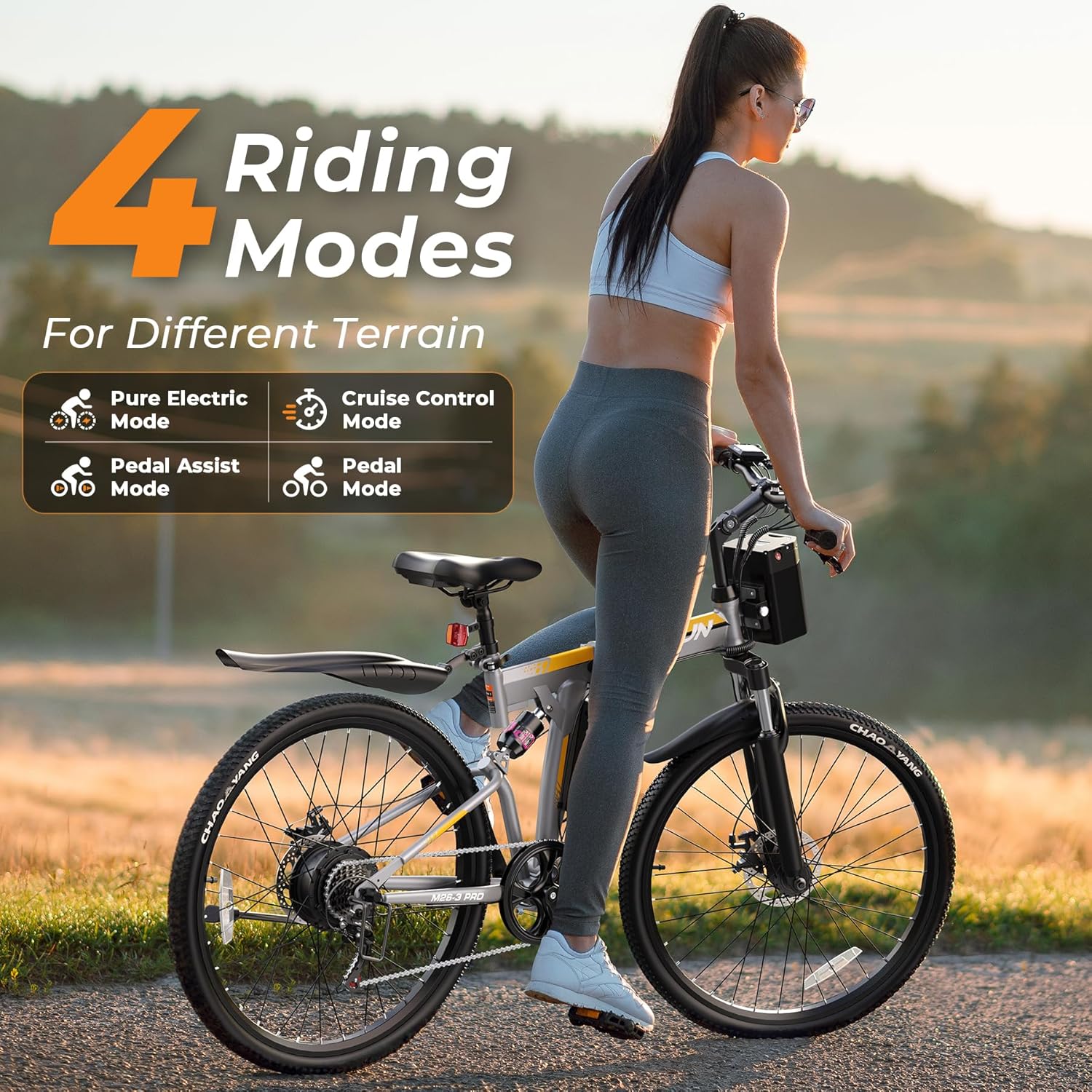 VARUN Folding Electric Bike for Adults - 26" All-Terrain E-Bike,Peak 750W Commuter E-Bicycles with 48V Long Range Battery, Up to 20+MPH 50 Miles,Dual disc Brakes & Full Hydraulic Suspension