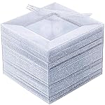 DaYammi 100Pcs Dessert Plates Set Including 50Pcs Cake Plates 6,50Pcs Plastic Forks 5.7,Silver Glitter Square Plastic plates for Wedding,Silver Dessert plates and Forks for Christmas Party Birthday