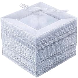 DaYammi 100Pcs Dessert Plates Set Including 50Pcs Cake Plates 6,50Pcs Plastic Forks 5.7,Silver Glitter Square Plastic plates for Wedding,Silver Dessert plates and Forks for Christmas Party Birthday