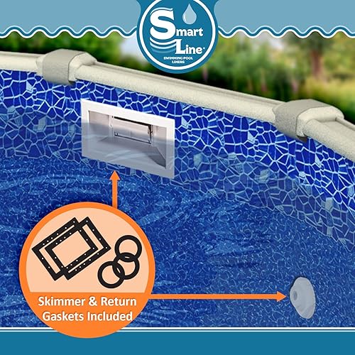 Miniatura 3 de Smartline Revestimiento ovalado de vidrio agrietado de 15 pies por 30 pies, estilo superpuesto, altura de pared de 48 a 52 pulgadas, vinilo virgen