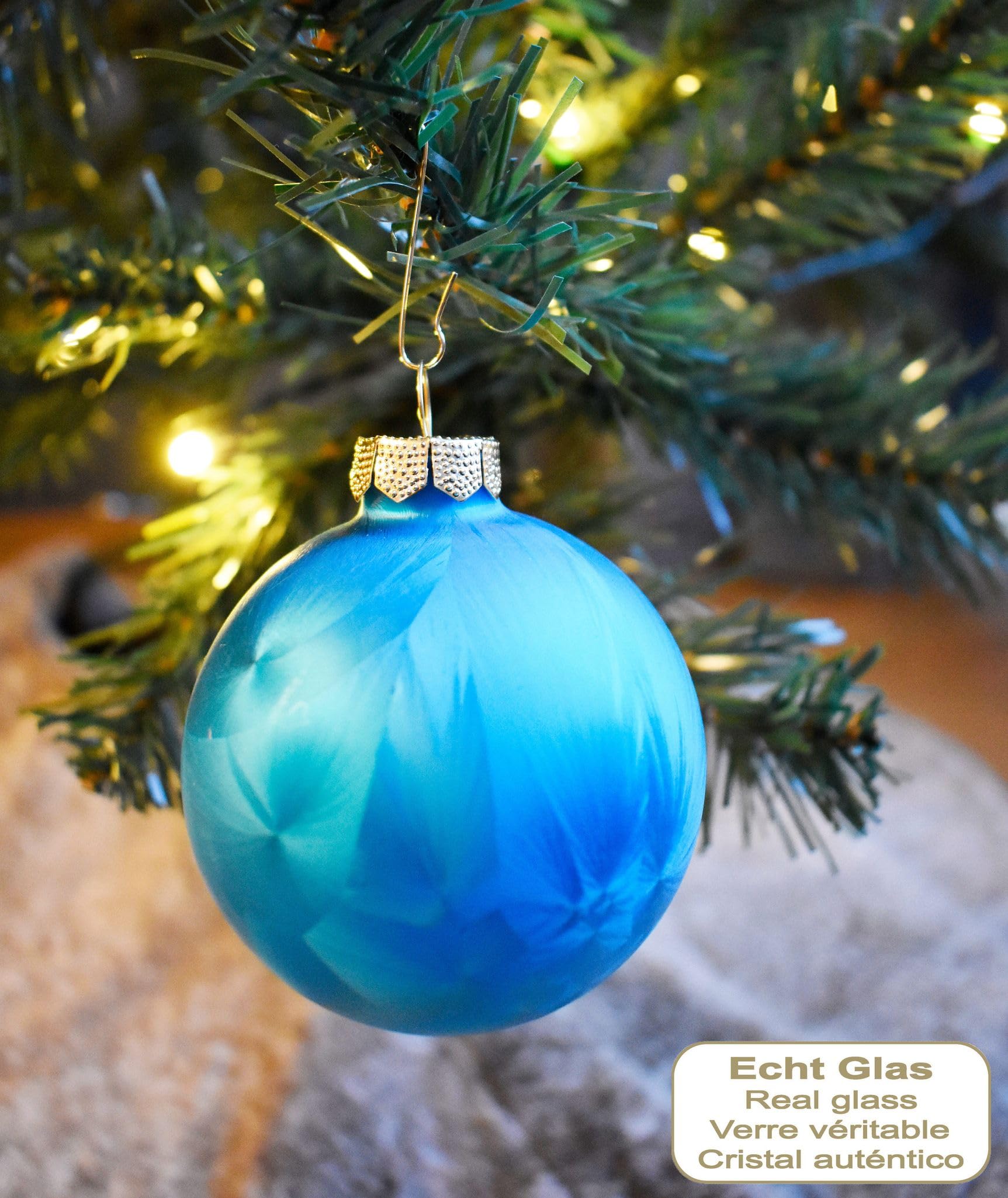 JACK by Inge Glas 60x Glas Christbaumkugeln 4 5 6 7 cm Eislack Bunt Mille-Fiori + Haken