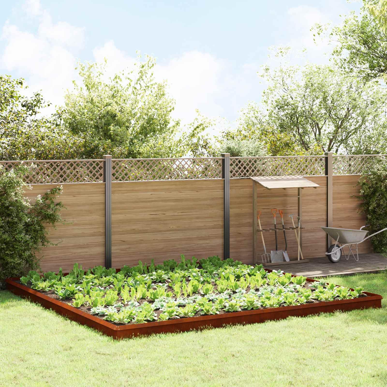 EBZFASO Steel Lawn Edging, Snail Rusty Edging Border Flower 8-20Pc(Weathering steel,20)