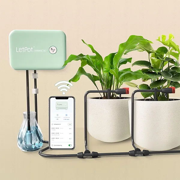 LetPot Automatic Watering System for Potted Plants, [Wi-Fi & App Control] Drip Irrigation Kit System, Smart Plant Watering Devices for Indoor Outdoor, Water Shortage Remind, IPX66, Green Gen