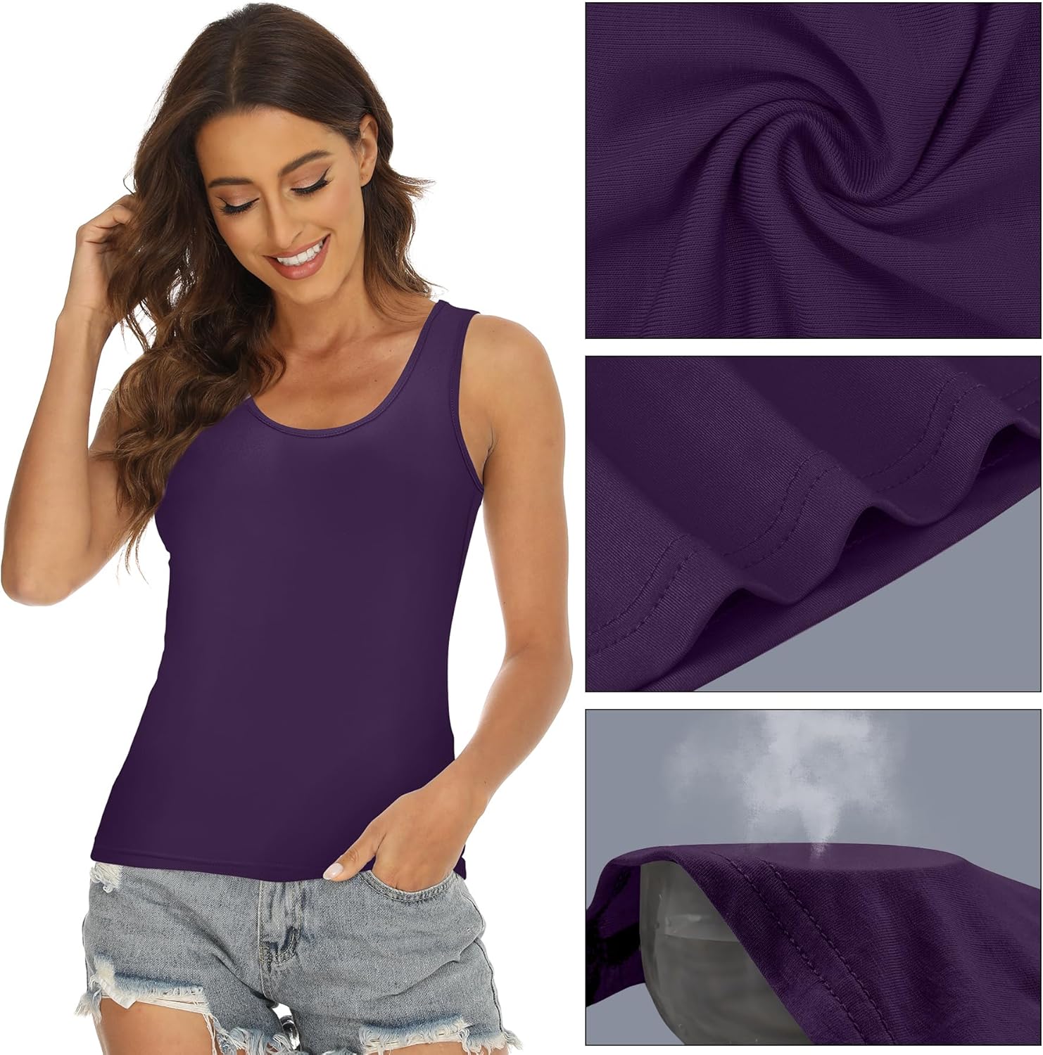 BQTQ 5 Pcs Basic Tank Tops for Women Undershirt Tank Top Sleeveless Under Shirts - Image 4