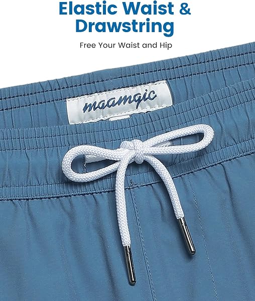 MaaMgic Uomo Costume da Bagno Corto 2-in-1 Compressione Pantaloncini da Surf 7 Pollici Interni Asciugatura Rapida Shorts con Tasche - 3
