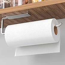 Paper Towel Holder Under Cabinet - Wall Mounted Paper Towel Holder No Drilling, Chrome Adhesive Under Cabinet Towel Holder, Kitchen Towel Holder, 31 x 8 x 3.5 cm, Aluminum, Chrome