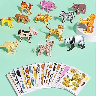 Comprar 25Pcs Educational 3D Cartoon Puzzle, 3D Puzzle for Kids Toys Pack, 3D Paper Puzzles Paper Craft DIY Puzz Kits, Animals/Dinosaurs/Aircraft/Insects 3D Jigsaw Puzzle DIY Art Crafts (ColorA 25Pcs)