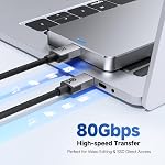 Cable Matters 80Gbps Premium Braided USB4 Cable - 3.3ft / 1m, Up to [8K@120Hz / 4K@480Hz Video, 240W Charging, 80Gbps Data Transfer], USB 4 Cable Compatible with Thunderbolt 5 / Thunderbolt 4 / USBC