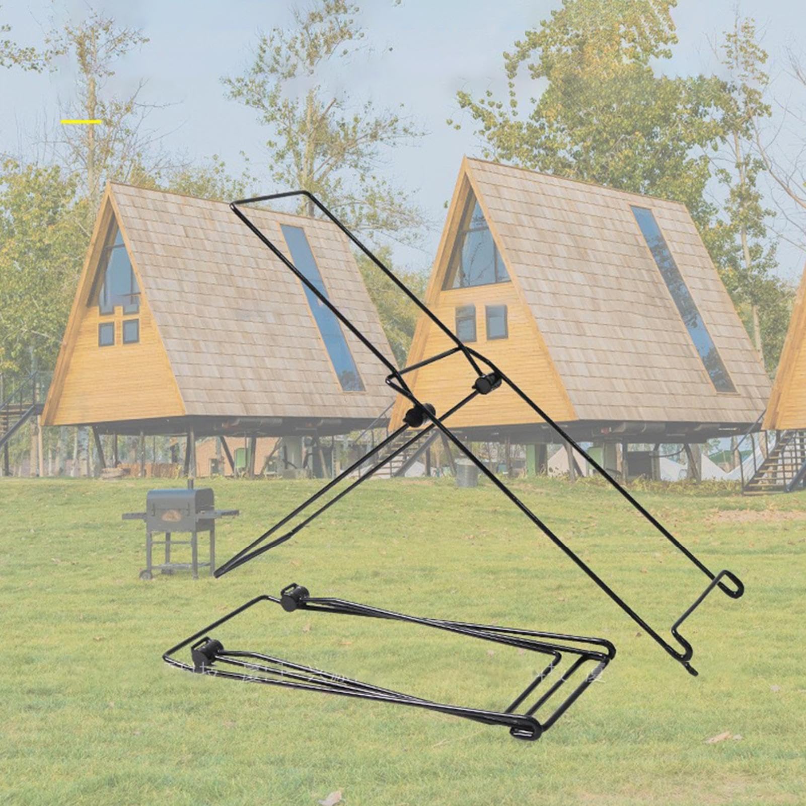 Neigbare Solarmodul-Halterungen, 58,5 x 43,5 x 16 cm, Bodenmontagegestell mit klappbaren Beinen, leichter Stahlständer für Camping, Rucksackreisen, Wandern, Klettern