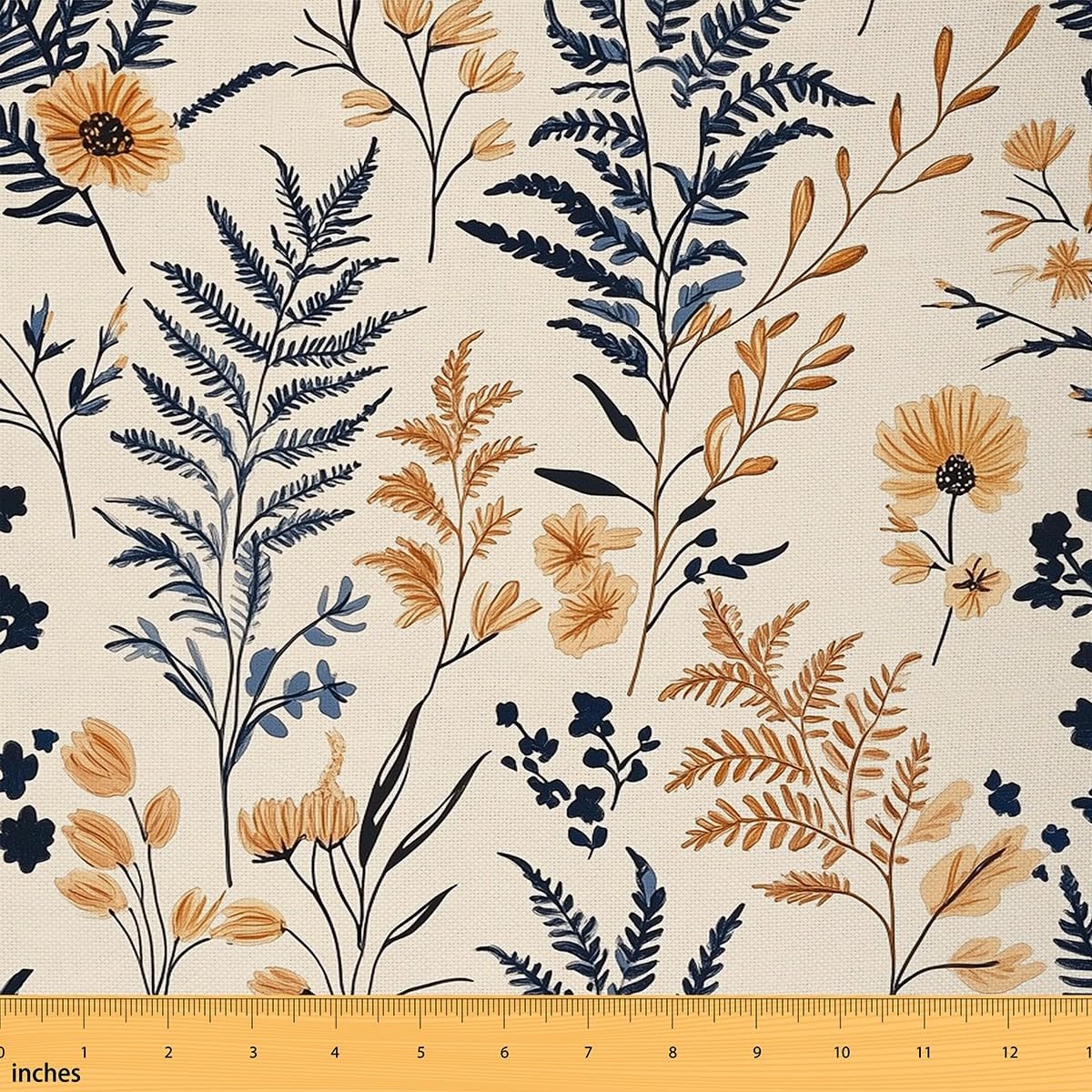 Erosebridal Boho Floral Fabrics by The Yard Plant Pattern Upholstery Fabric Bohemian Design Waterproof Fabric for Chairs Rustic Farmhouse Outdoor Indoor Decor,10 Yard