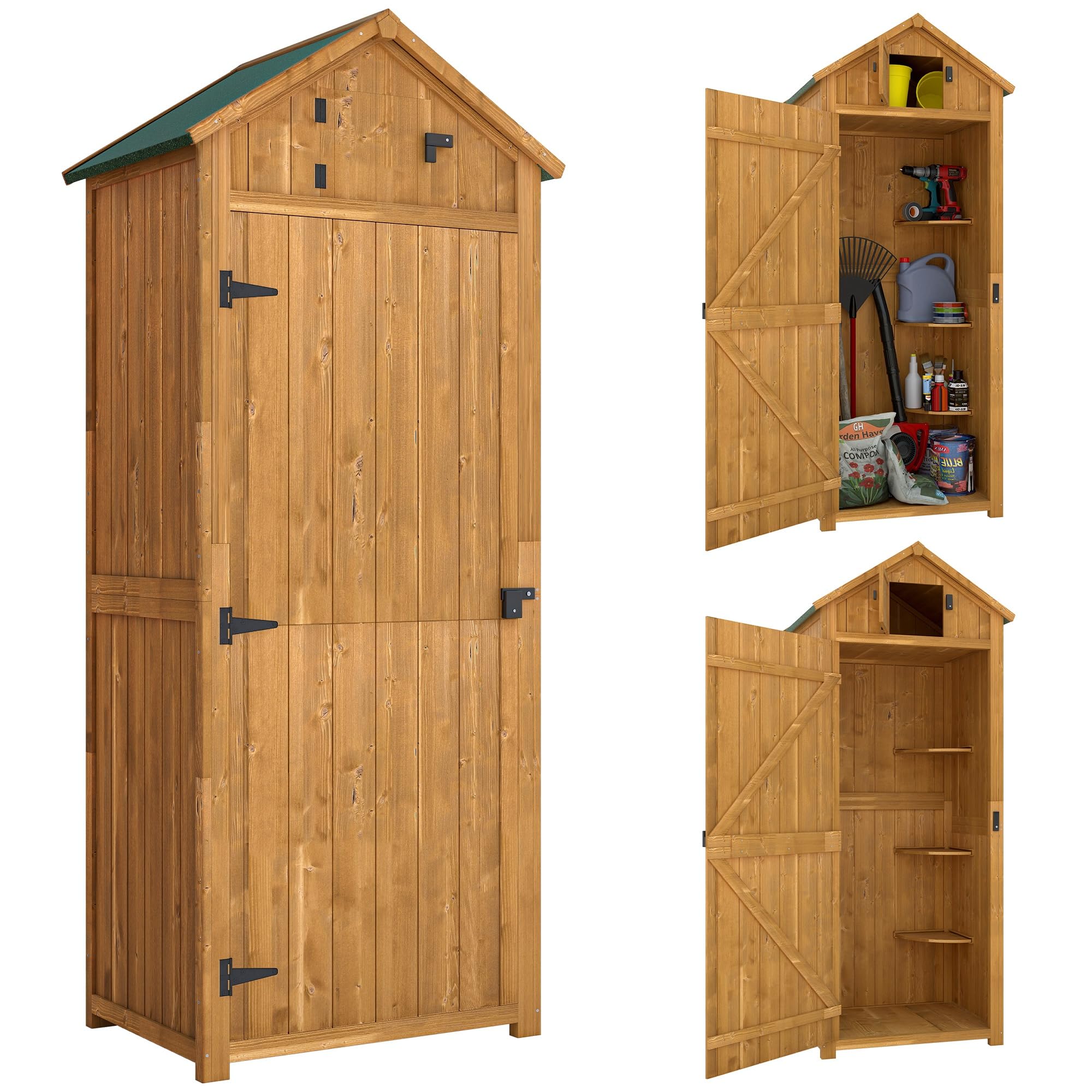 outsunny armoire de jardin bois