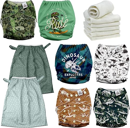 Mama Koala Pañales de tela para bebé 3.0 con paquete de 6 insertos, con 2 unidades de forro reutilizable para cubos