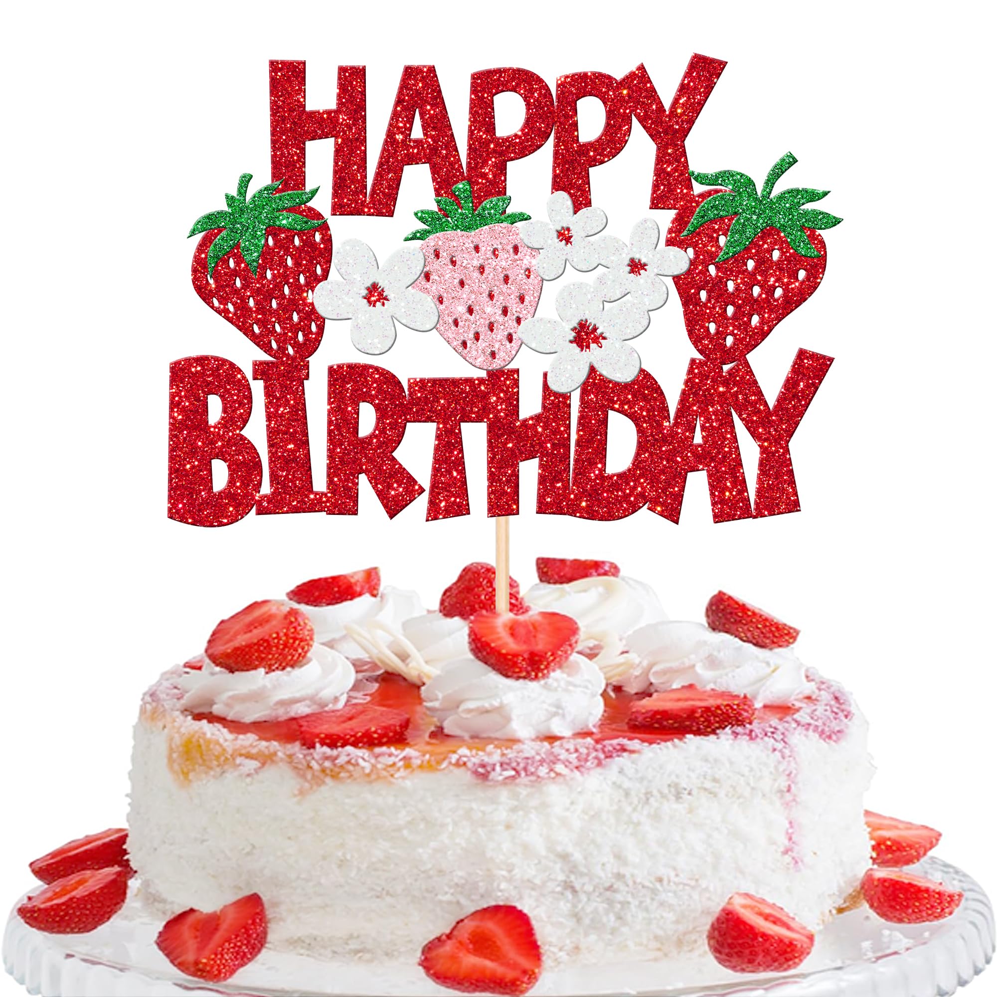 1st Birthday Cake Topper - Strawberry Theme -19