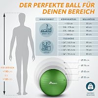 TRESKO Gimnasztikai Labda Légszivattyúval, Yoga Ball, Robusztus Ülőlabda 300 kg 5