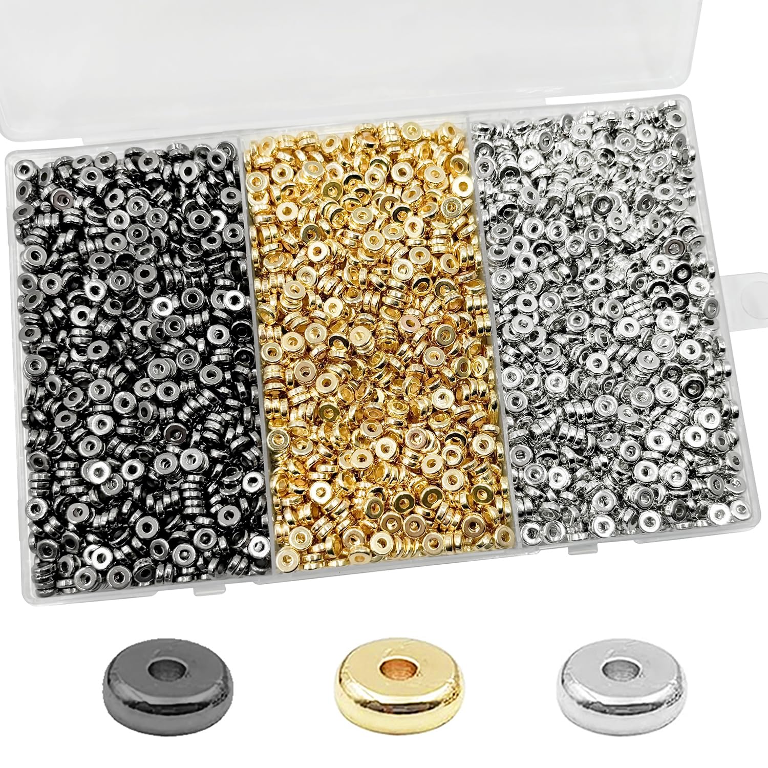 6mm Flat Round Spacer Beads, Clay Beads for Bracelets Making Kit, Heishi Polymer Flat Disc Spacer Beads for Jewelry Making, Clay Beads for Jewelry