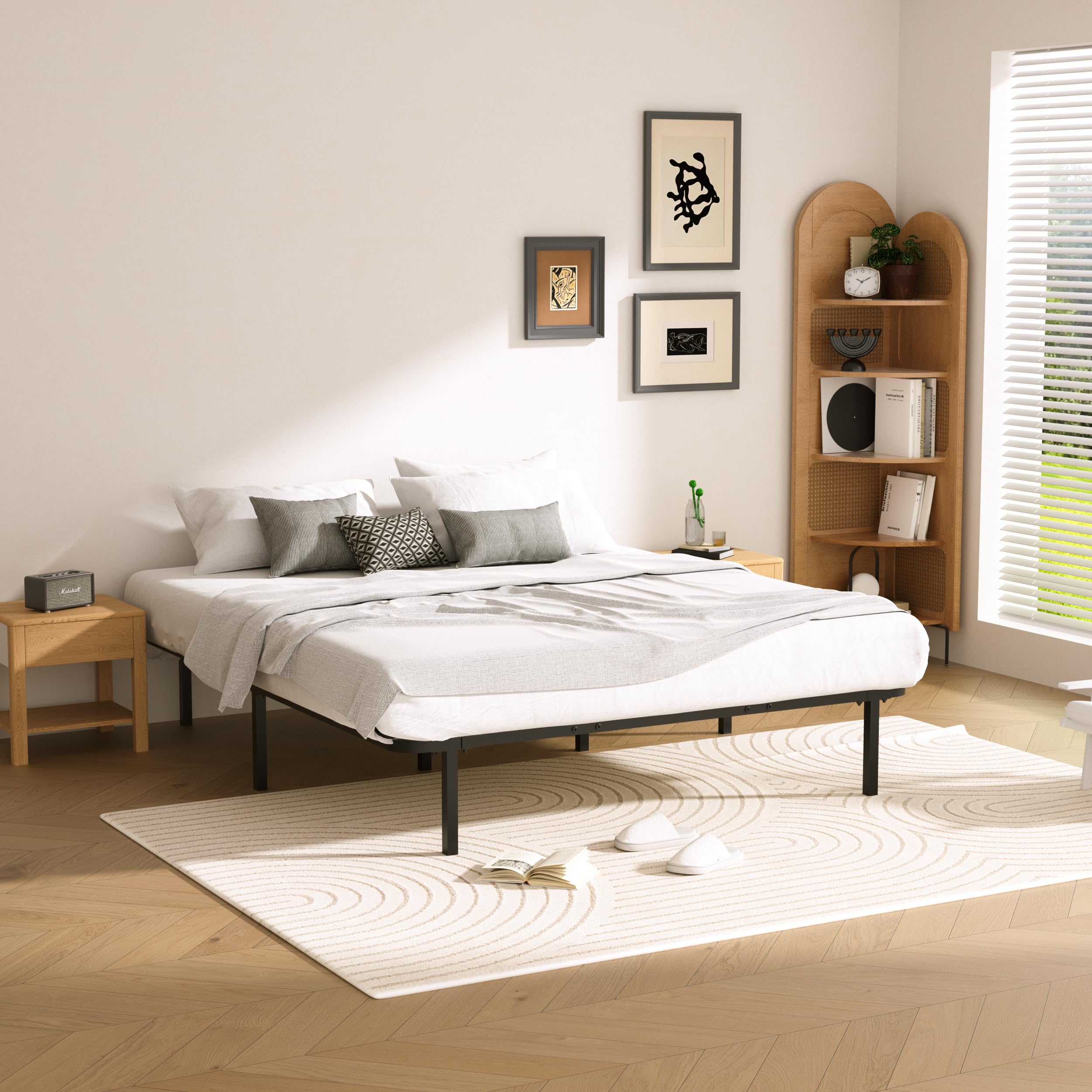 DEWINNER Rete Letto Matrimoniale 140x190cm,Altezza 35 cm,13 Doghe in legno pioppo Ortopedica, Rete singolo con 8 Piedi,Montaggio Rapido e Facile