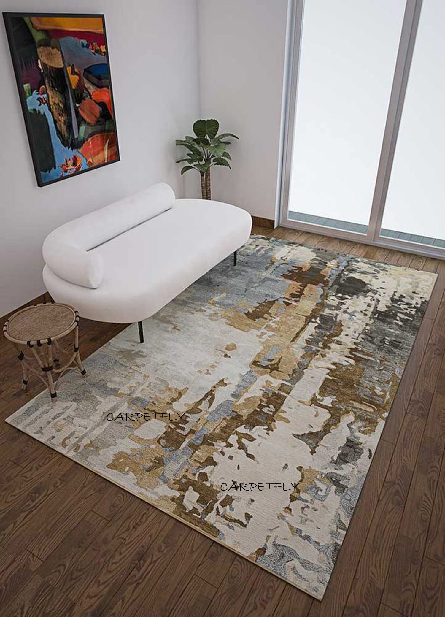 CARPETFLY Introducing Premium Abstract Modern Arstistic Design Wool Carpet for Living Room, Bed Room, and Hall - Size 8 x 10 feet - Color Multi (B09SQFY6Z5) Amazon Price History, Amazon Price Tracker