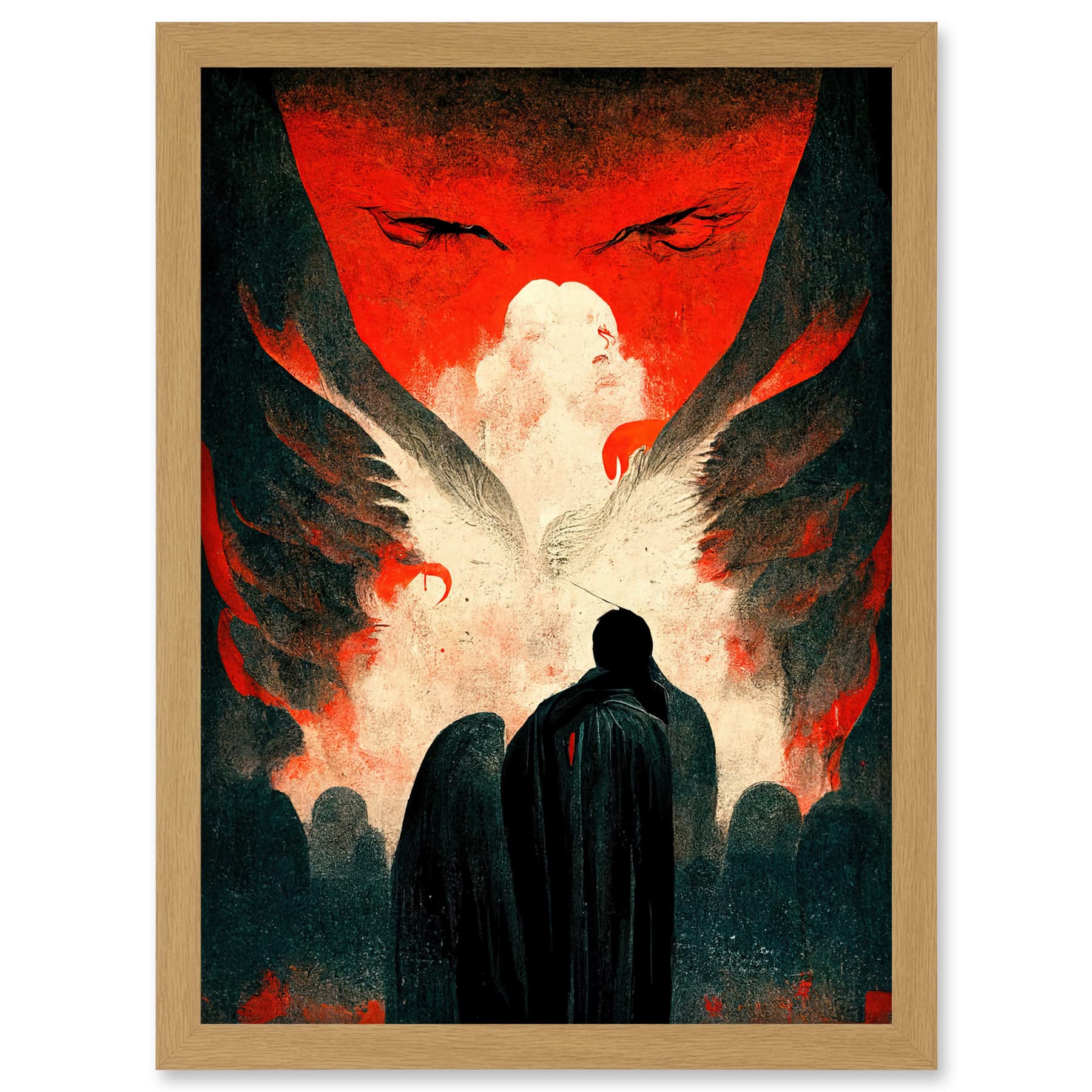 Doppelganger33 LTD Gates Of Hell Devil Satan Lucifer Evil Artwork Framed A3 Wall Art Print