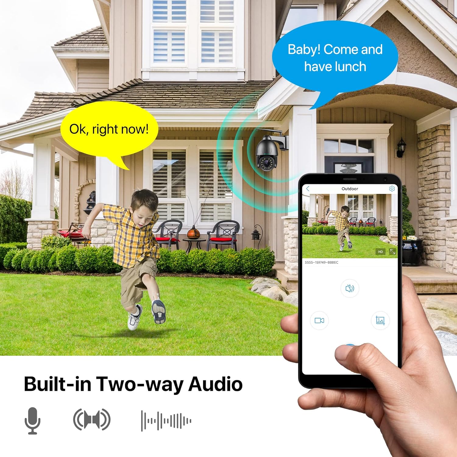 SV3C PTZ WiFi Camera Outdoor, 15X Optical Zoom 5MP Wireless IP Security Camera, Auto Tracking, Floodlight Color Night Vision, 2-Way Audio, Metal Shell, RTSP, FTP, SD Card Record, Onvif Conformant