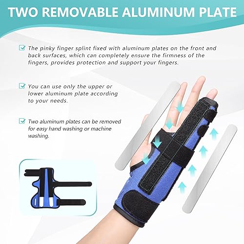 Miniatura 3 de Férula para fractura de boxer, férula de dedo meñique, soporte ajustable de dos dedos para 4 o 5 dedo, férula metacarpiana para artritis, fractura,