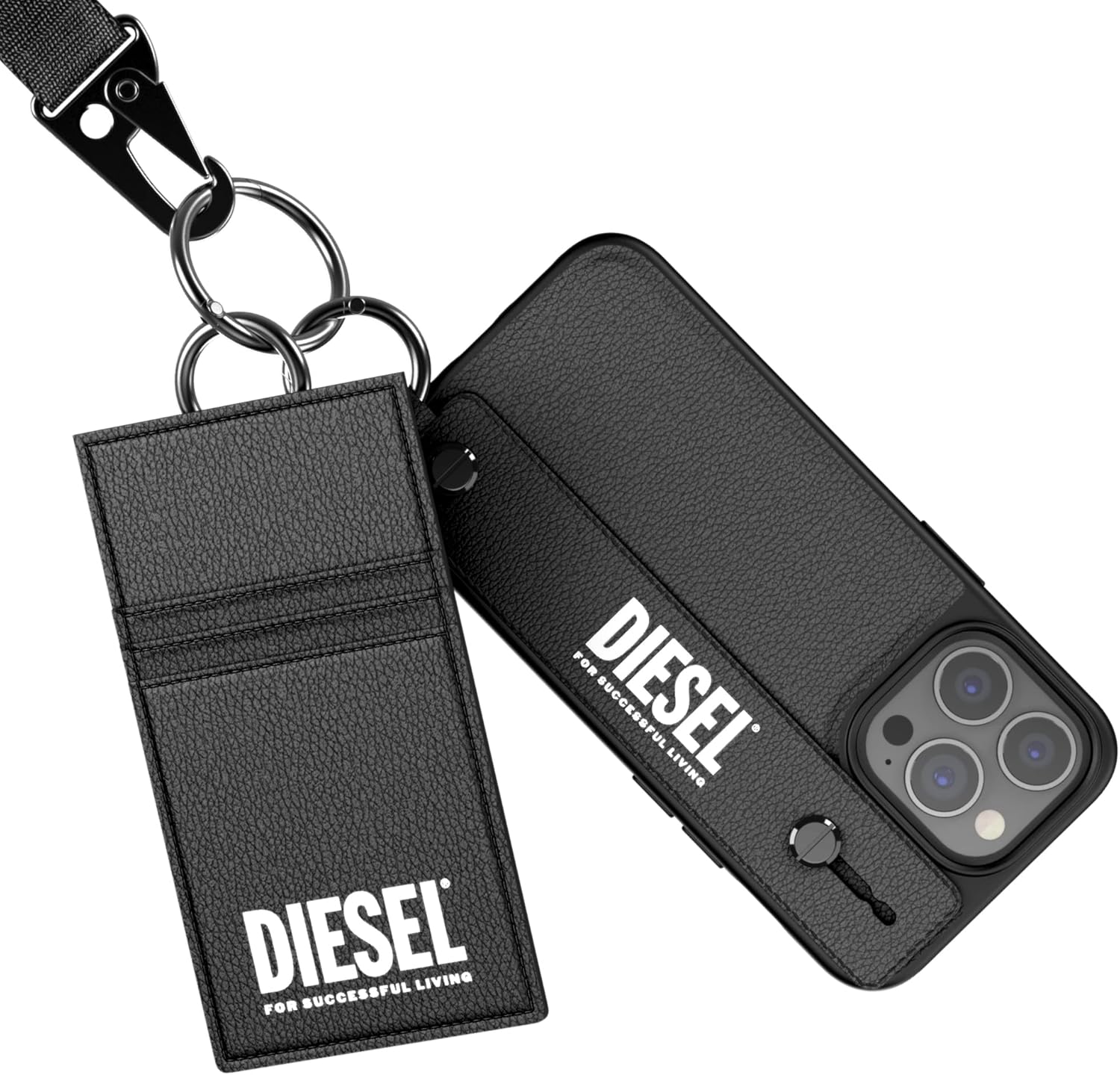 DEMIU ブラック レザー iPhoneケース iPhone15Proスマートフォンケース