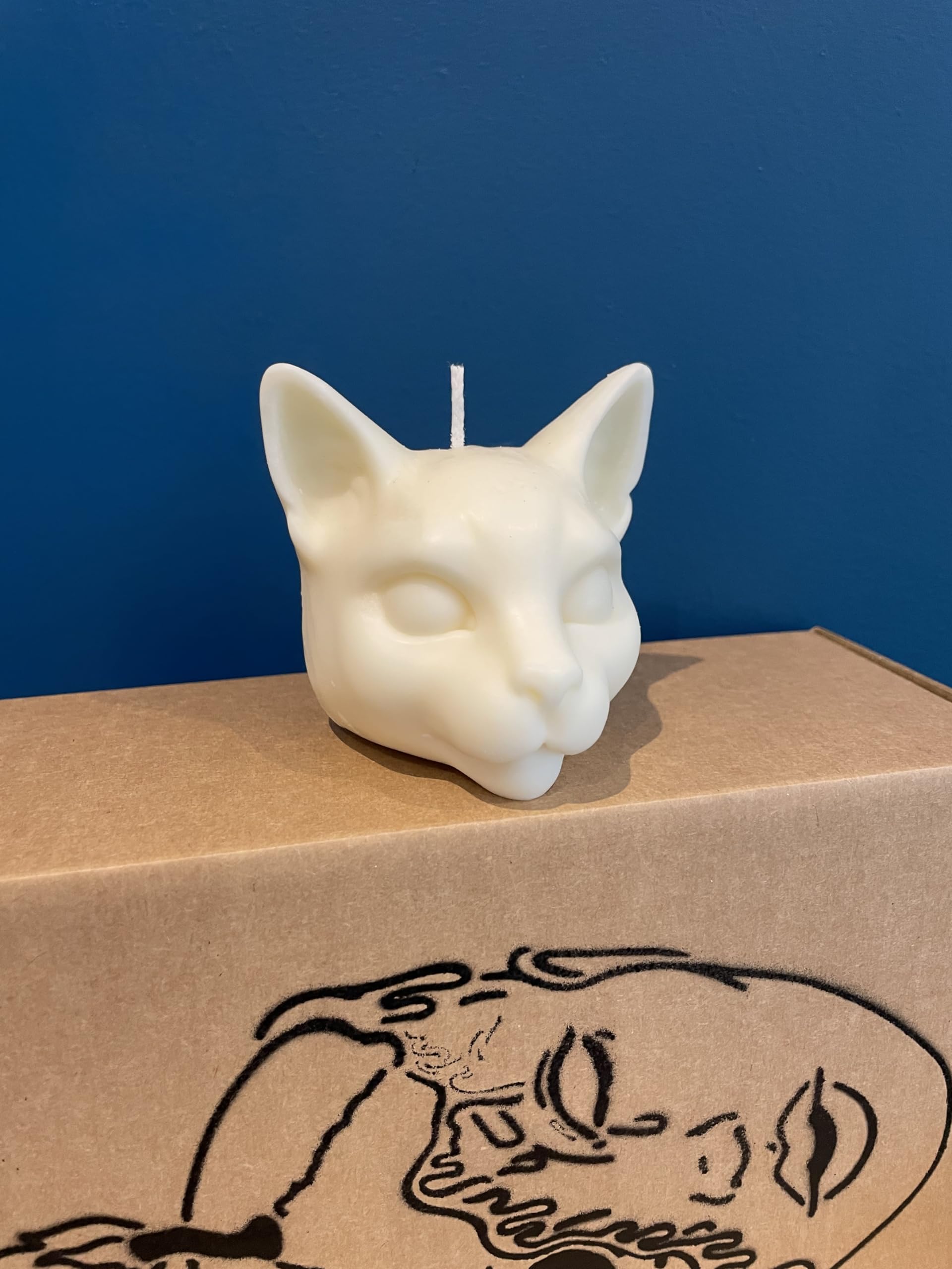 Cat Head Sphinx cat Lover Mythology Soy Wax fragranced Candle (Pomegranate Noir)