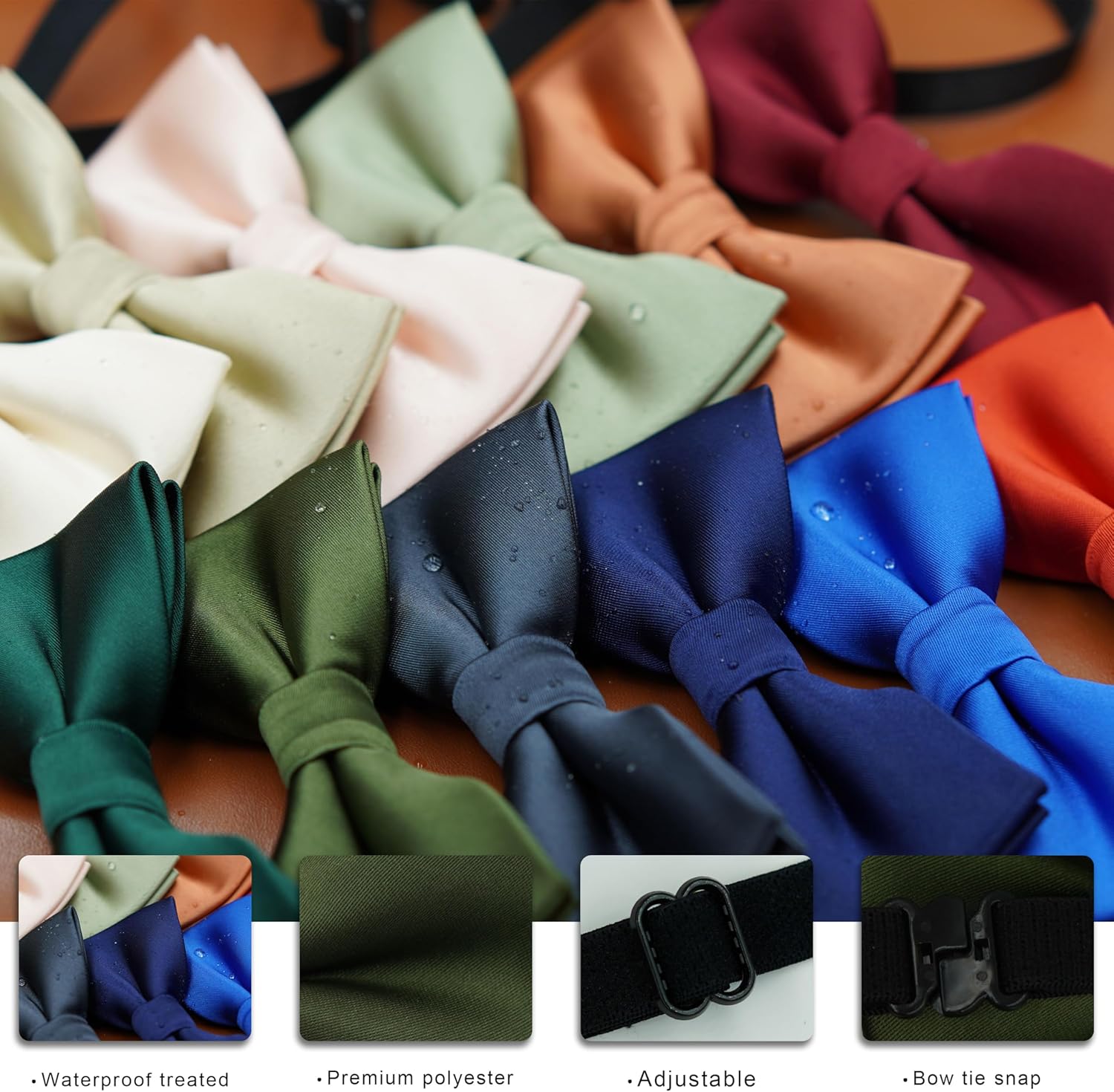 Adjustable Baby Boy Suspenders and Bow Tie, Pre-tied Kids Bowtie and Elastic Suspenders with 3 Strong Metal Clips - Image 3