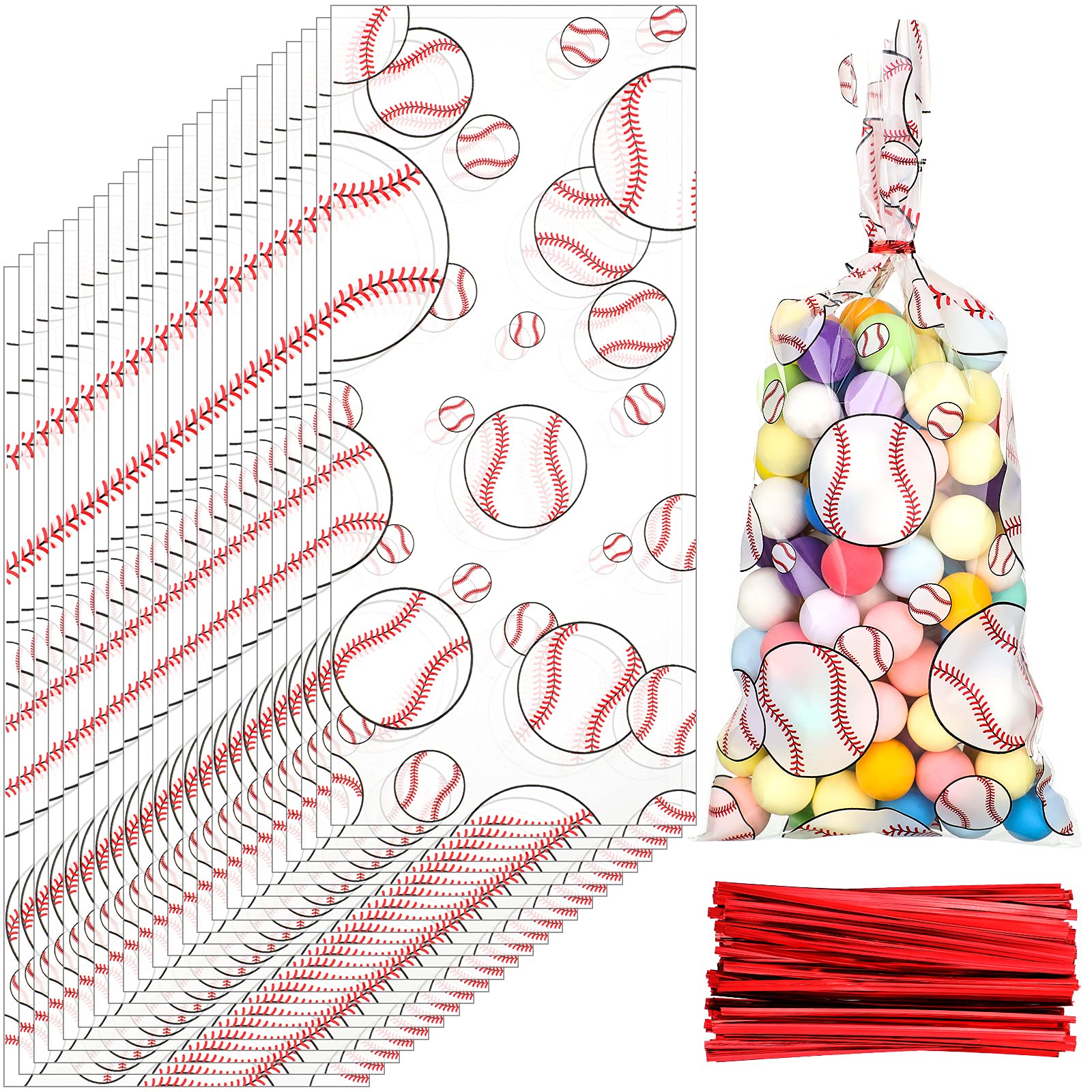 Baseball-Geschenktüten – 50 Stück, 25,5x15,5 Cm, Perfekt Für Sport-Partys