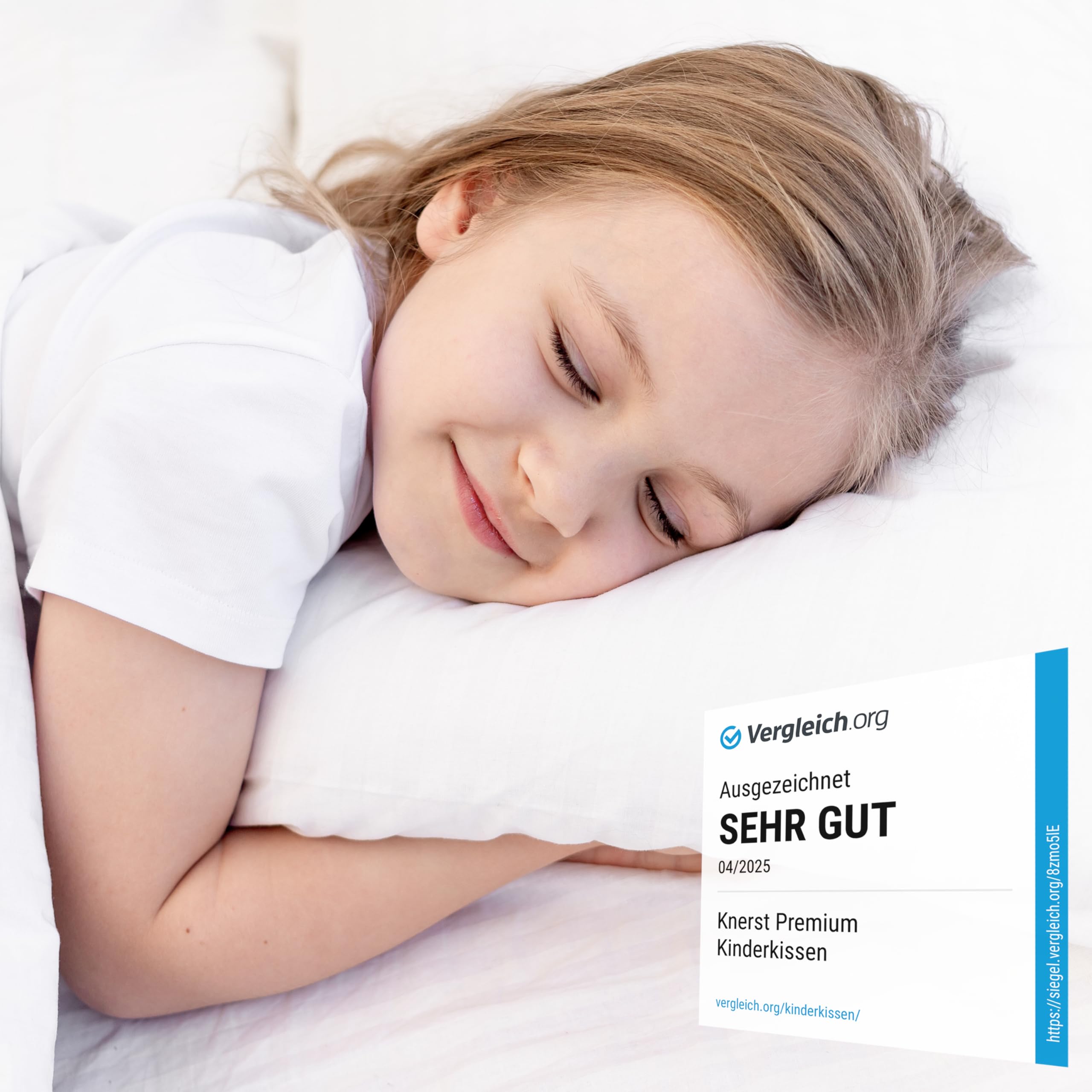 Kinderkopfkissen Kissen 40x60 - Ergonomisches Kissen Kinder für weiche Träume - Komfortkissen Kinder für optimale Stützkraft - Baby Kissen mit Baumwollbezug & waschbar 60°C - Made in Spain & Öko-Tex